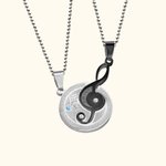 Custom Birthstones & Color Musical Note Couple Necklace
