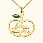 Geboortesteen Appel Naam Ketting
