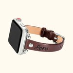 Banda sottile in pelle personalizzata per Apple Watch