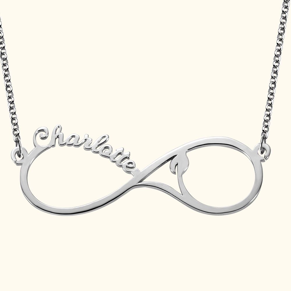 Personalised Infinity Name Vegetarian Symbol Necklace