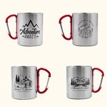 Tasse de Camping Personnalisée avec Motif Texte et Poignée Mousqueton Cadeau pour Campeurs Randonneurs et Amoureux de Plein Air