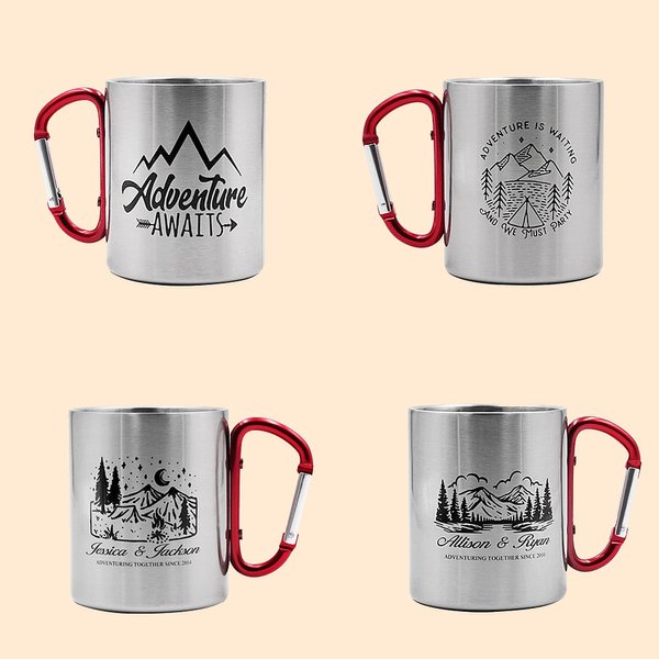 Personalisierte Camping Becher Karabiner Griff