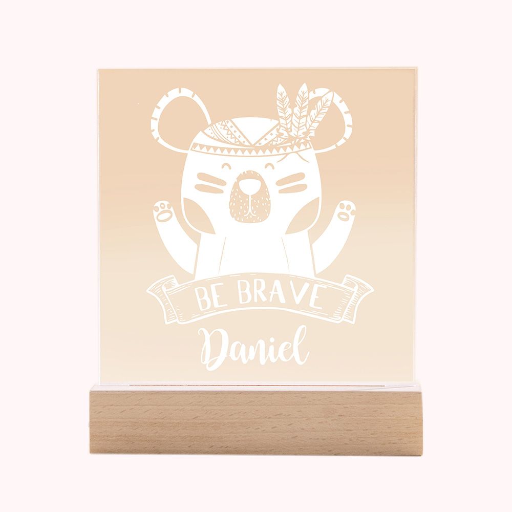 Be Brave Night Light Engraved Name