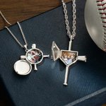 Collar personalizado con foto de béisbol y grabado