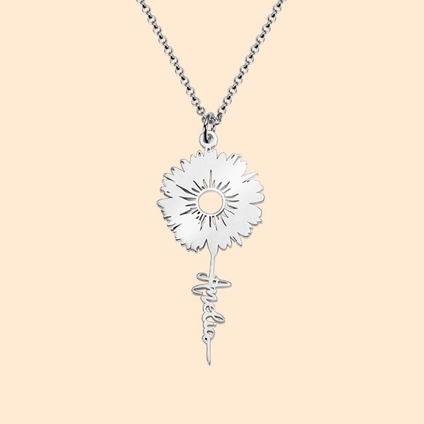 Sunshine Belief Chrysanthemum Name Necklace