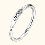 Stackable Rings with Customized Names or Initials In Silver