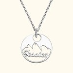 Pendentif avec Gravure de Prénom Personnalisé Collier Des Montagnes Cadeau d'Anniversaire pour Amateur de Randonnée d'Escalade | Callie
