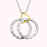 Collier Anneaux Gravés Personnalisés Cadeau Anniversaire St-Valentin pour Femme