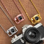 Gepersonaliseerde Camera Foto Sterling Zilver Projectie Ketting met Zirkoon Verjaardag Verjaardagscadeau voor vrouwen