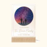Tilpasset nattlys med stjernehimmel og silhuett