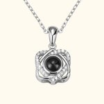 Personalized Center of Me Photo Projection Necklace with I Love You in 100 Languages