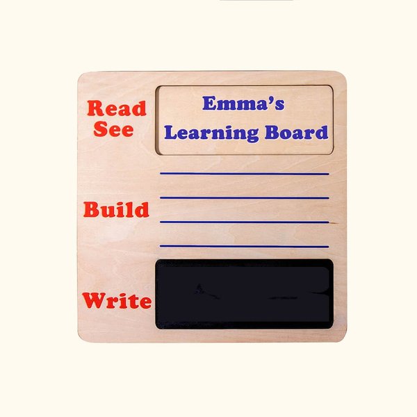 Lavagna per bambini in legno per imparare a leggere, costruire e scrivere