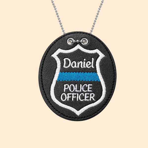 Insignia de policía infantil con nombre personalizado