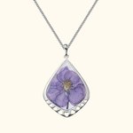 Geboortemaand Gedroogde bloem druppelketting