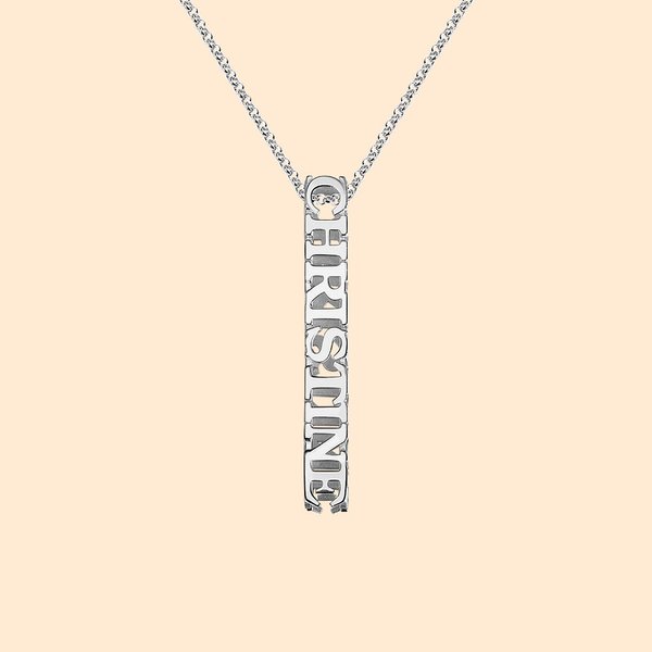 3D Engraved Bar Name Necklace