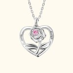 Collar Rosa en Corazón para Ella