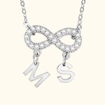 Collier Infini Presonnalisé avec Initiales Bijou Étincelant pour Femme Cadeau Anniversaire