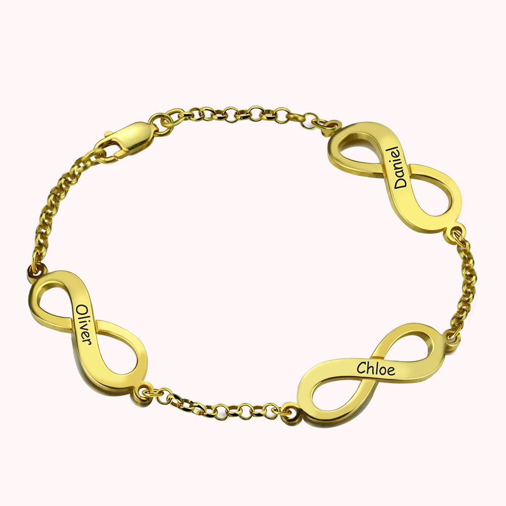 Personalised Triple Infinity Name Bracelet Sterling