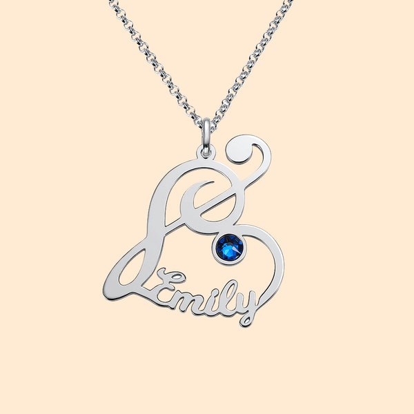 Collana con nome di nota musicale con pietra di nascita