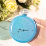 Personnalisé Flacon Rond Avec Couvercle En strass Cadeau de demoiselle d'honneur