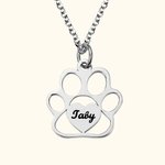 Pet Paw Name Necklace
