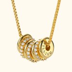 Collier Personnalisé avec Prénoms de Gravure sur 1-9 Pendentifs Ronds Cadeau Fête des Mères pour Maman