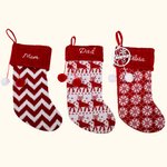 Calza di Natale personalizzata Calza a maglia ricamata con nome Borsa regalo Decorazione per la casa Regalo di Natale per la famiglia Bambini