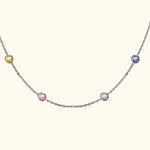 Personligt halsband med 1-8 födelsestenar i sterling silver