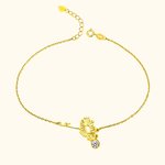 Bracelet Personnalisé avec Breloques Pierre et Fleur de Naissance Cadeau de Fête des Mères Anniversaire de Mariage pour Femme