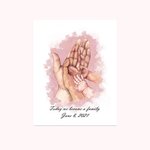 Peinture Décorative Personnalisée avec Noms Texte 3-5 Mains de Style Aquarelle Décoration Murale pour Famille Cadeau Naissance Bébé Fête des Pères