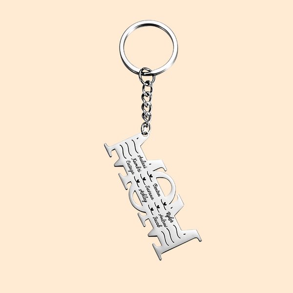 Llavero personalizado con nombres de familia
