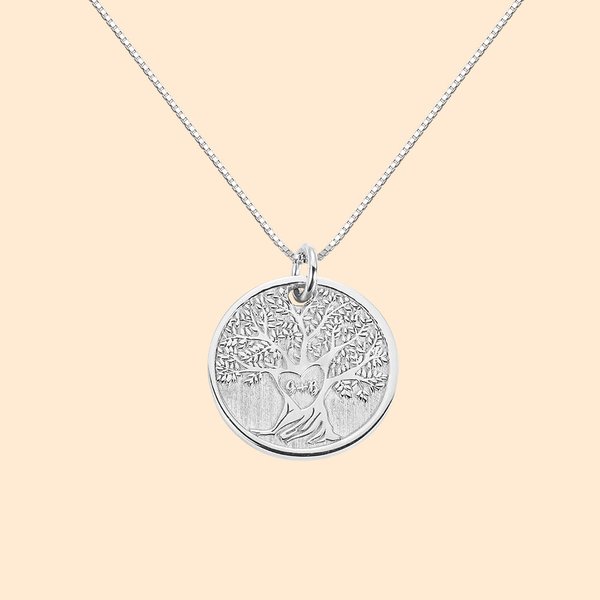 Custom Love Heart Initial tree Necklace for Her