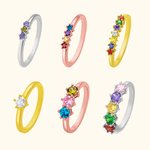 Bague Élégante Personnalisée avec Pierres de Naissance Cadeau d'Anniversaire pour Femme