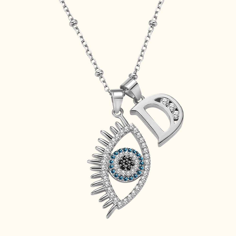 Maßgeschneiderte Evil Eye Halskette mit Initial