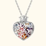 Liebe dich für immer Krone Herz Käfig Birthstones Halskette