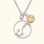 Collier Personnalisé avec Pierre de Naissance et Constellation Collier Zodiaque Cadeau d'Anniversaire Noël Saint-Valentin pour Elle Mère