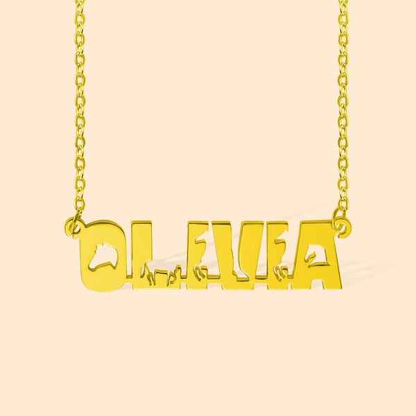 Personalized Horse Name Necklace for Horse Lover Gift