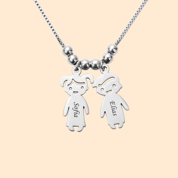 Collana con charms a forma di bambino e nome - Callie