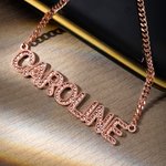Personalized Men's Bling Name Necklace with Embroidery Texture