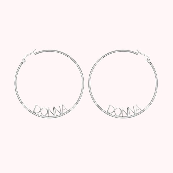 Big Circle Name Hoop Earrings Gold Plated | Callie
