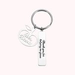 Apple Keychain with Engraved Bar Charm