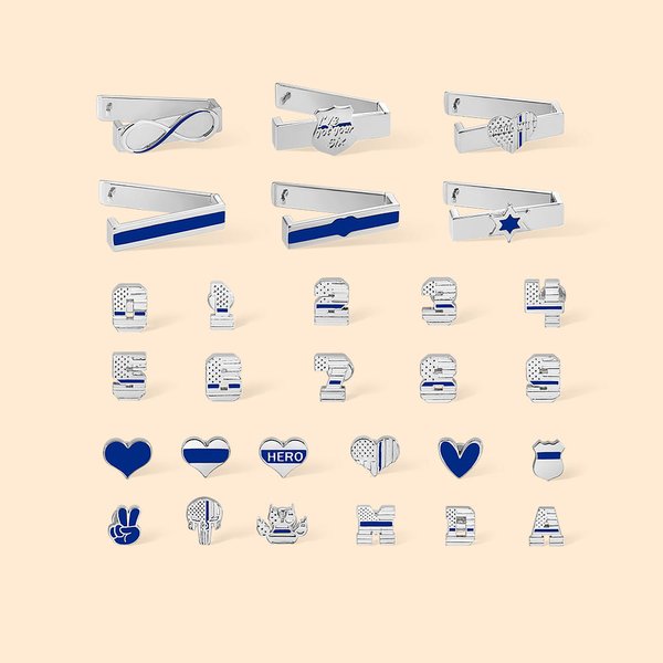 Thin Blue Line Charms decorativos para la correa del Apple Watch