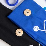 Personalisierte medizinische Krankenschwester Stirnband mit Knöpfen für Maske