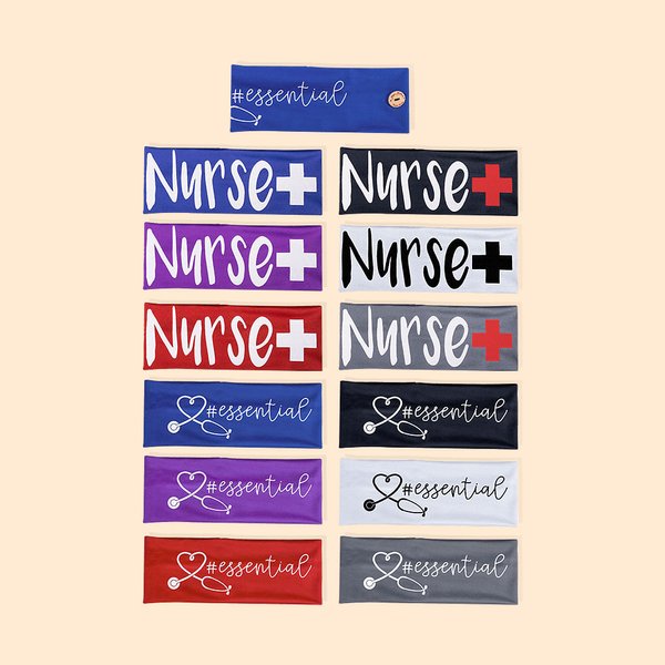 Personalised Medical Nurse Headband with Buttons For Mask