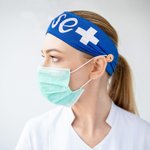Personalisierte medizinische Krankenschwester Stirnband mit Knöpfen für Maske