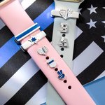 Thin Blue Line Charms decorativos para la correa del Apple Watch