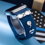 Thin Blue Line Charms decorativos para la correa del Apple Watch