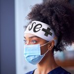 Personalisierte medizinische Krankenschwester Stirnband mit Knöpfen für Maske