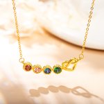 Collier Coeur Pierre de Naissance Famille Personnalisé pour Maman