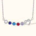 Collier Coeur Pierre de Naissance Famille Personnalisé pour Maman